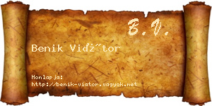 Benik Viátor névjegykártya
